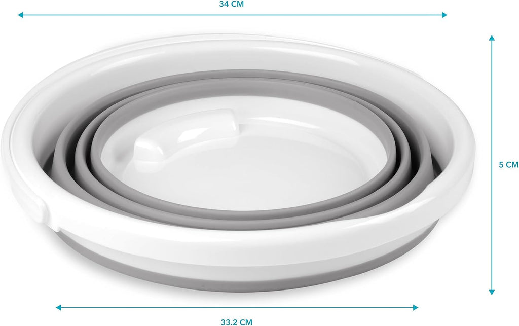 Beldray LA030191GRY Opvouwbare kom – intrekbare kom van kunststof, afwasbak, draagbaar, groenten wassen, servies, rechthoekige kom voor huishouden en keuken, camping, caravans