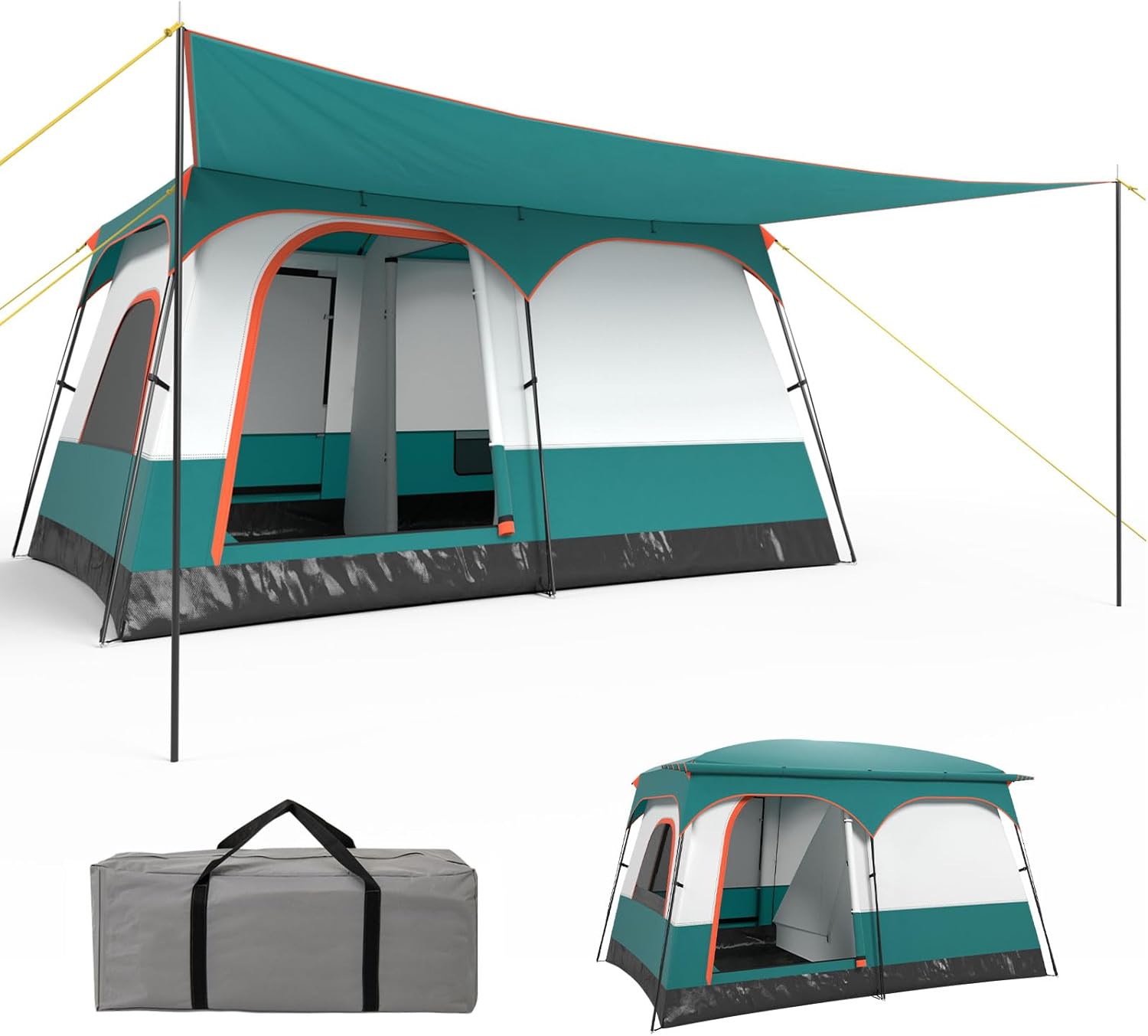 GYMAX Grote campingtent met luifel