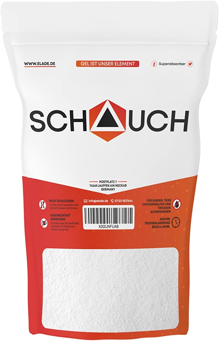 Superabsorber, vochtbescherming, voor het opzuigen van urine en uitwerpselen, verwijdering van vloeibare uitscheidingen en campingtoiletten (1 kg), HVDE 235 van Schauch