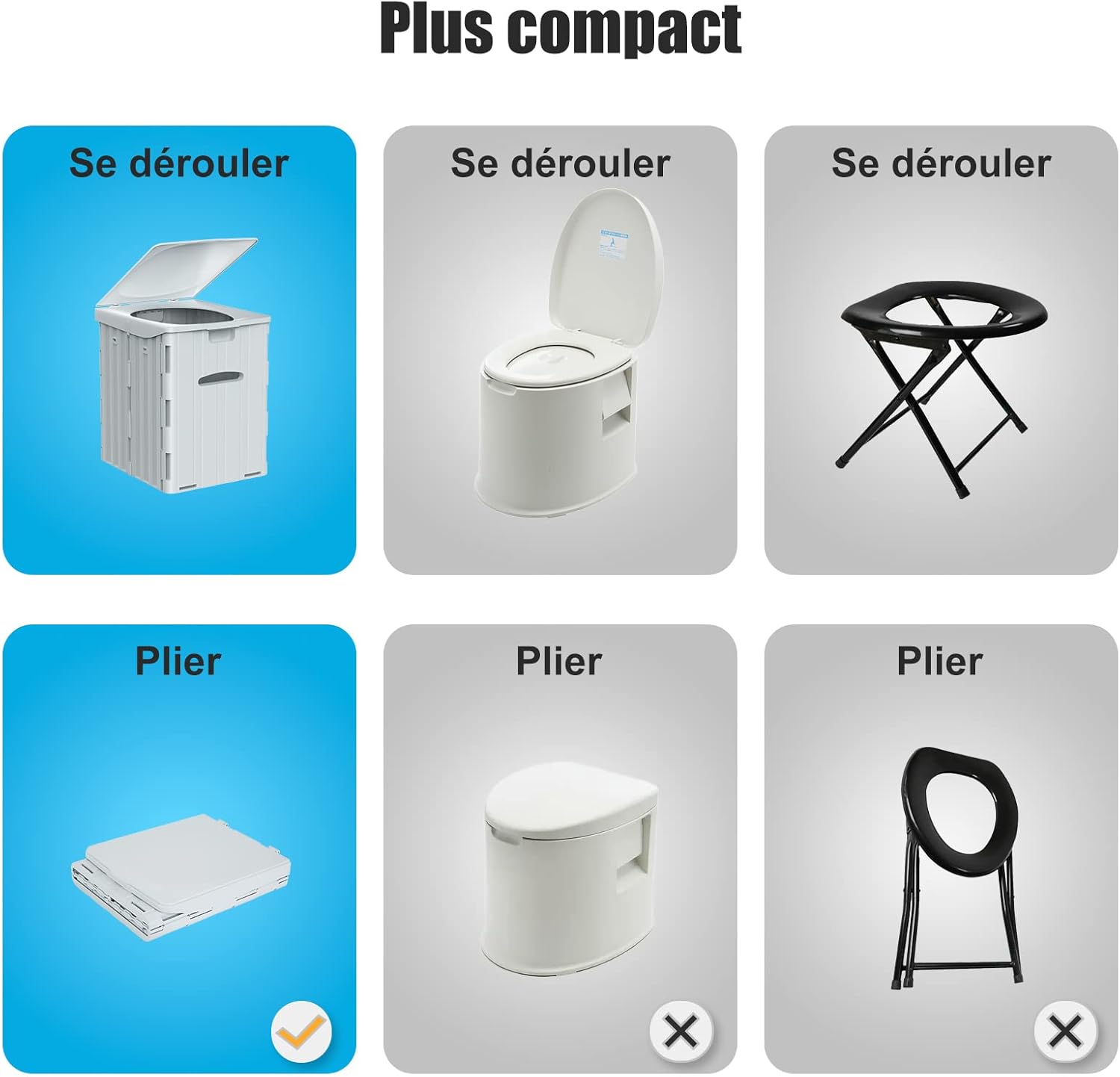 Draagbaar Campingtoilet, voor mannen en vrouwen, hygiënische pot voor de auto, opvouwbaar autotoilet voor volwassenen, voor kamperen, wandelen of uitstapjes