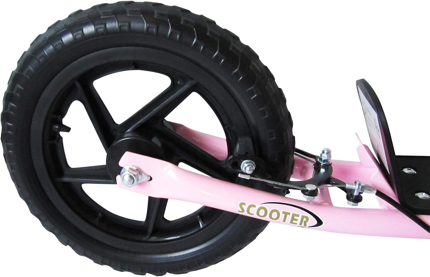 HOMCOM Scooter met banden, 30 cm, hoogte verstelbaar stuur, handgreep rem en standaard