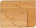 Lot de 2 Planches à Découper en Bambou 5five – 35x25 cm & 22x15 cm, Rainure Jus, Lavage Main