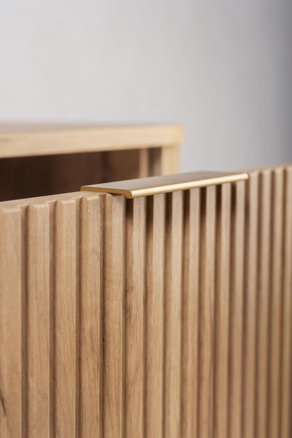 Meuble-lavabo en chêne massif — Poignée dorée | 120 x 51,7 x 41,5 cm