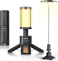 Clemas Telescopische campinglamp, oplaadbaar, 14000 mAh, led, multifunctioneel, magnetisch, camping, voor bouwplaats, draadloos, dimbaar, draagbaar, 6000 lm, IPX5