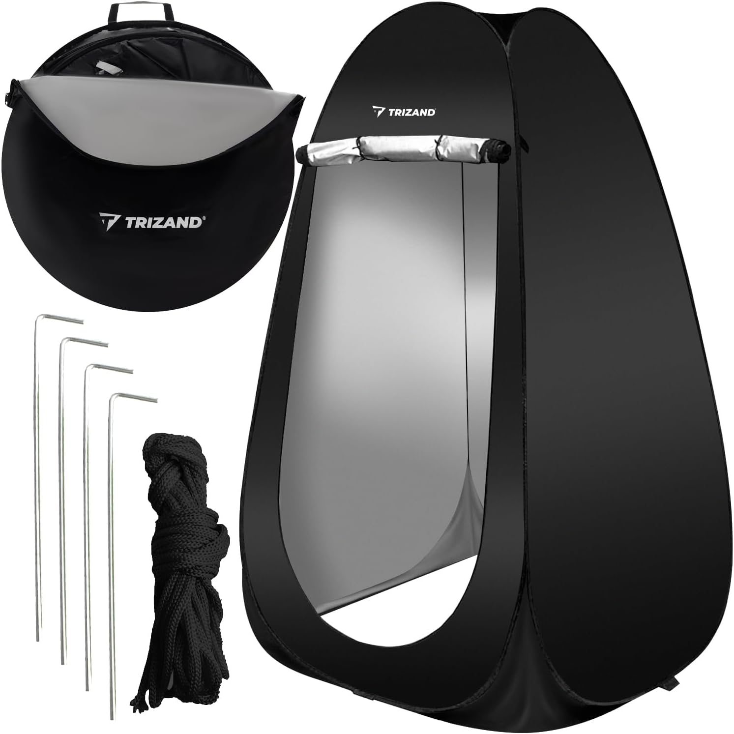 TRIZAND 23492 Strandtent, mobiel, voor douche, toilet, met draagtas, waterdicht, ondoorzichtig, pop-up voor buiten