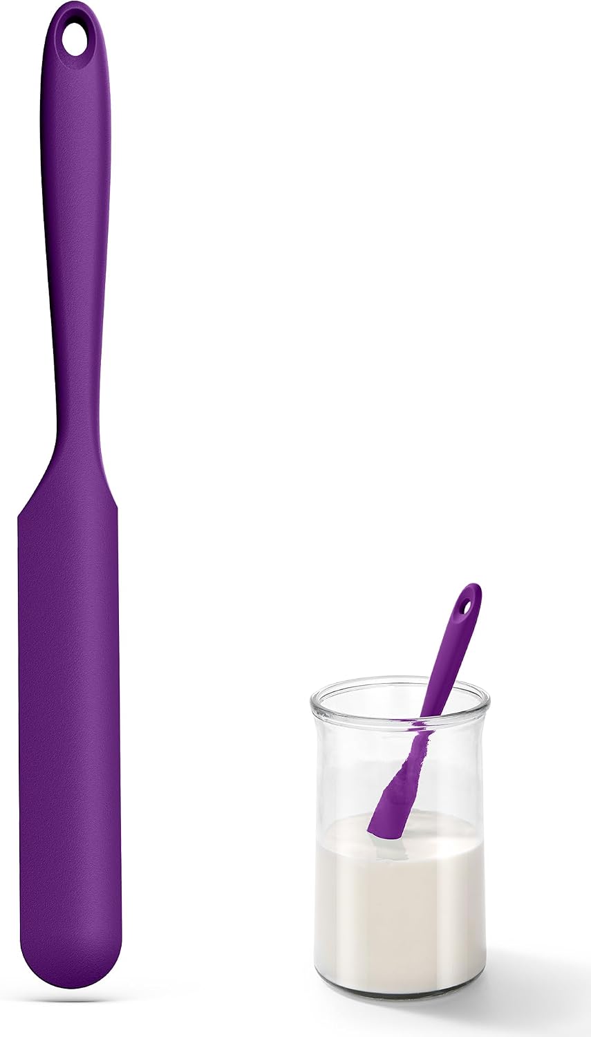 Spatule Silicone U-Taste – Embout Cuillère, Cœur Acier Inox, Résistante 315°C, 24,5 cm, Noir
