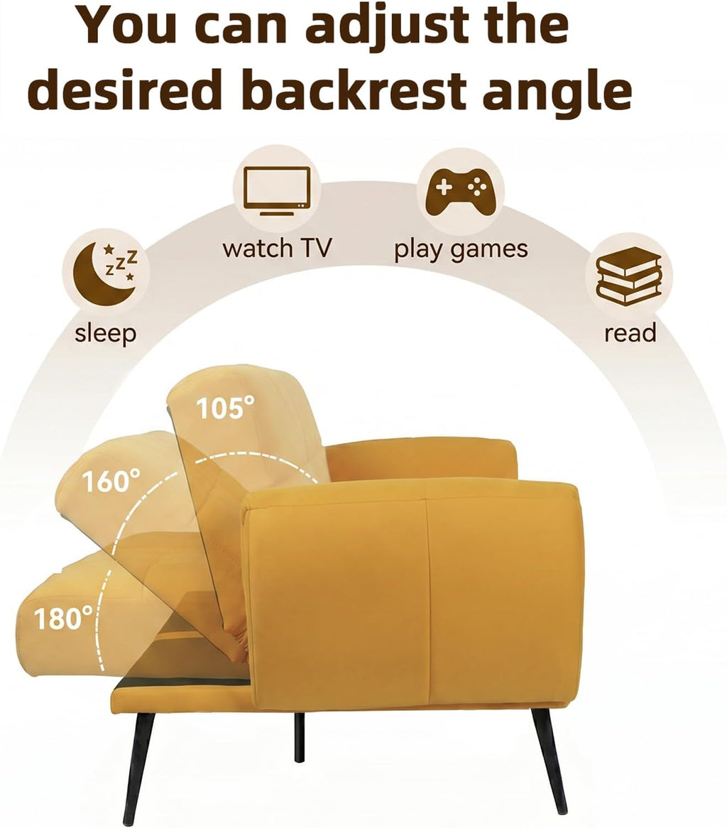 Canapé-lit convertible JIEXI – 3 places – Tissu gris – Dossier 3 positions – 170 cm