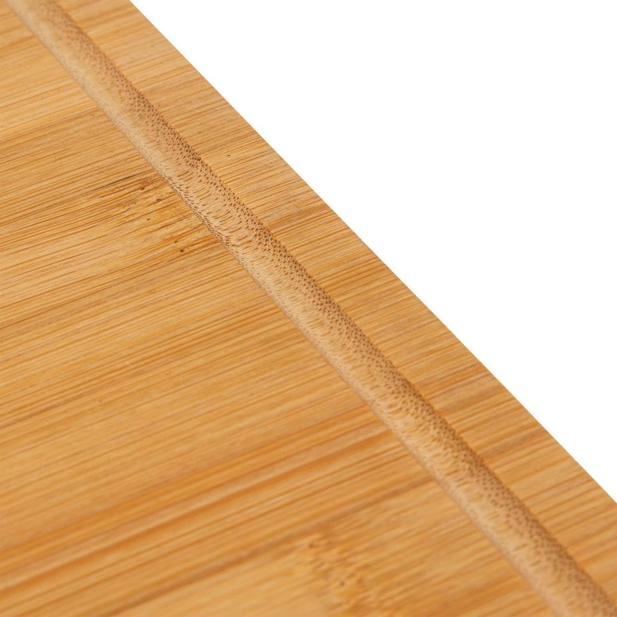 Lot de 2 Planches à Découper en Bambou 5five – 35x25 cm & 22x15 cm, Rainure Jus, Lavage Main