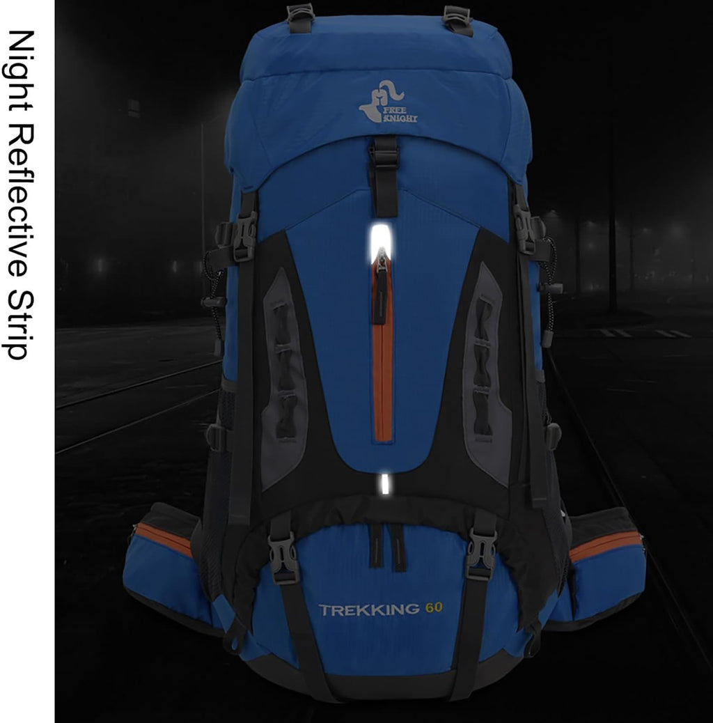 Bseash Waterdichte lichtgewicht wandelrugzak met regenhoes, outdoor sport reisrugzak voor klimmen kamperen toerisme, 60 liter, Militair Groen