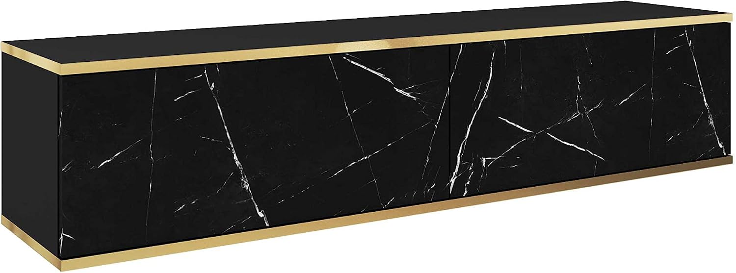 Meuble TV Mural Design | Ouverture Push-to-Open | 175 x 30 x 32 cm