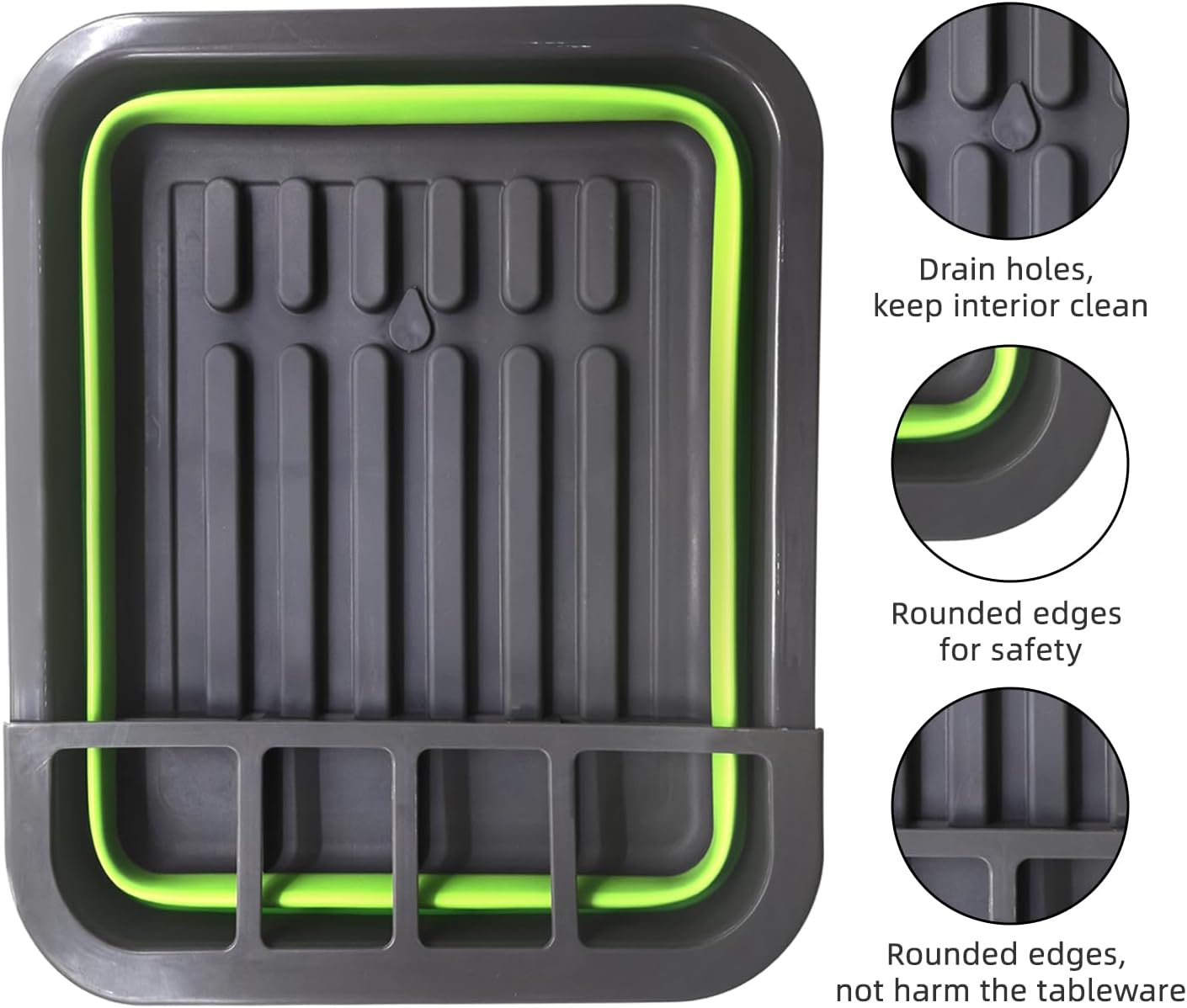 THANSTAR Opvouwbaar afdruiprek, draagbare organizer voor keuken, caravan, camping, aanhanger, ruimtebesparend, keukenopbergbak