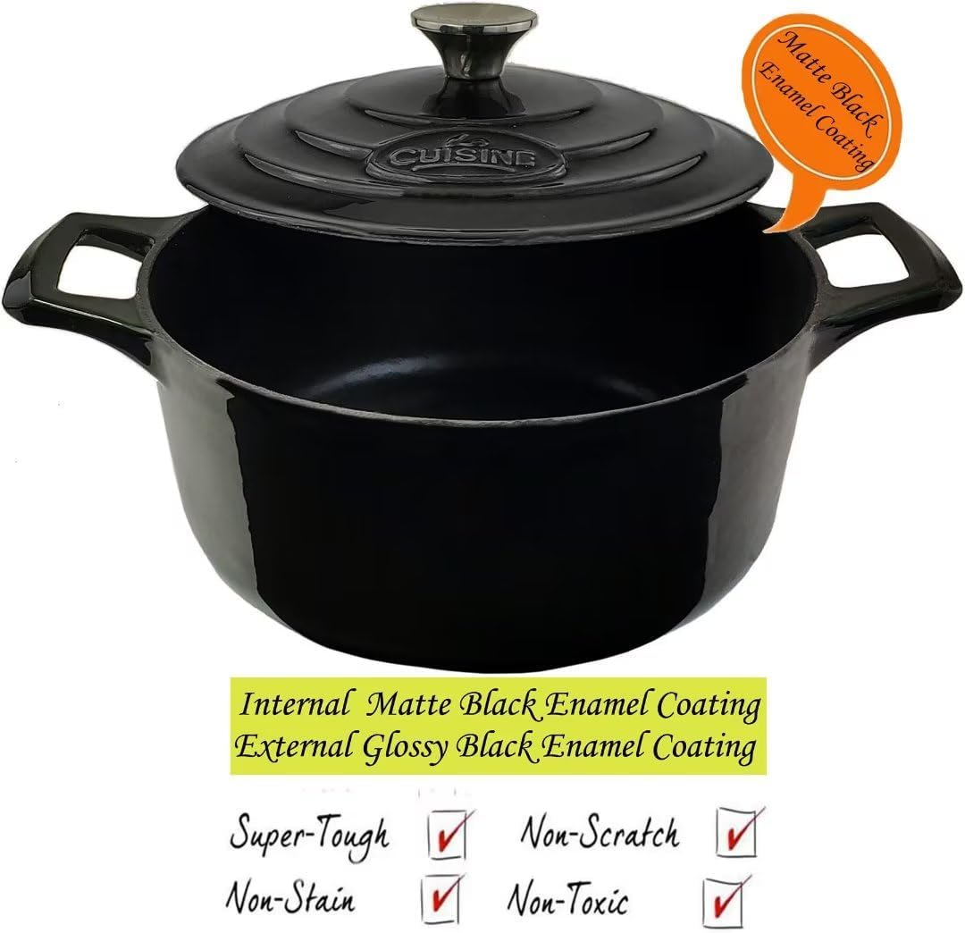 Cocotte Ovale en Fonte Émaillée La Cuisine – 5 L, Canneberge, Bouton Doré, Induction