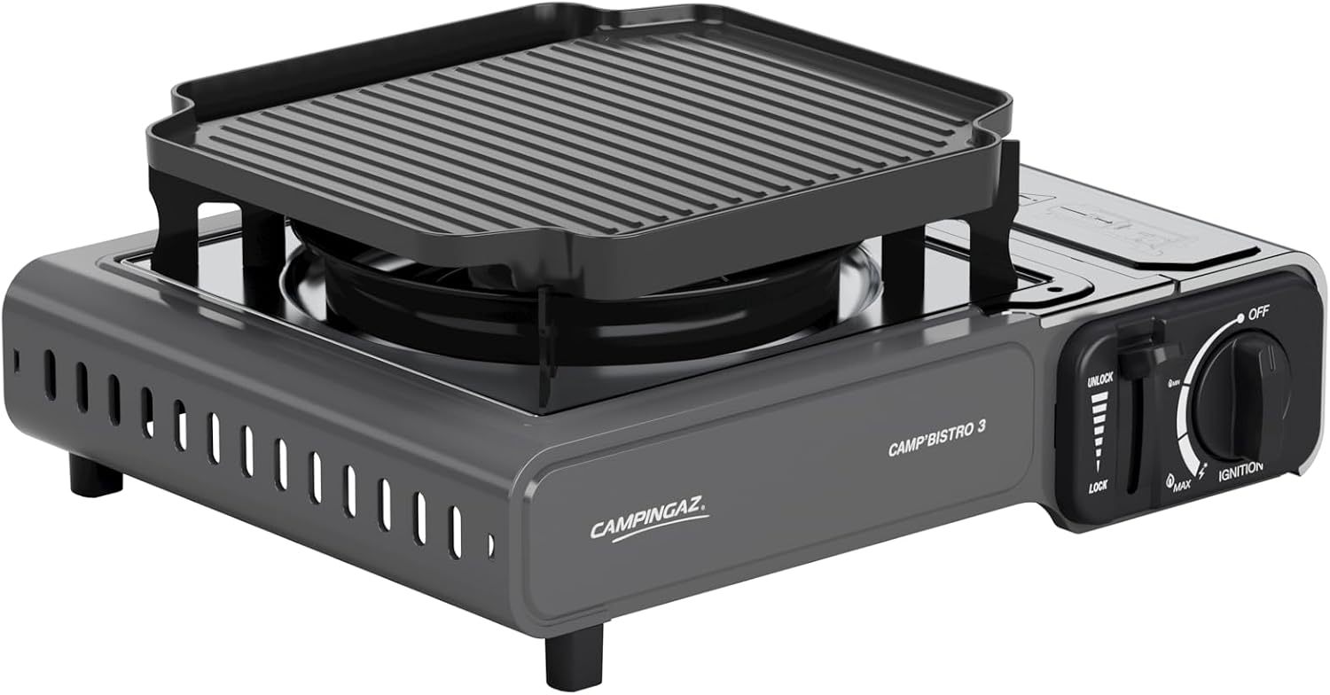 Campingaz Camp Bistro 3 Combo kooktoestel & grill | 1-pits campingkooktoestel | 2.200 watt | compact draagbaar buitenfornuis | inclusief draagtas voor eenvoudig transport | zwart