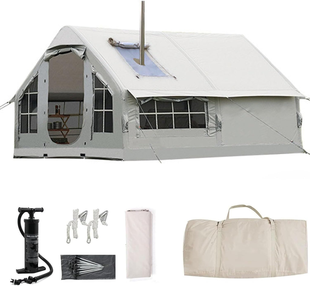 Opblaasbare tent, snelle installatie met pomp, ruim voor familiecamping, buitenschuur voor alle seizoenen