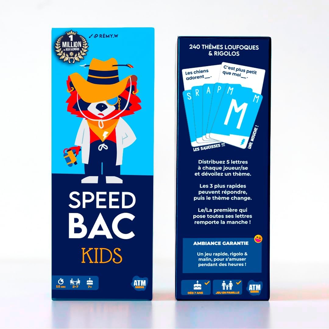 ATM Gaming Speedbac Kids – Children's Board Game – Perfect for Setting the Mood in the Family – 2 to 7 Players – Grand Prix du Jouet 2024 – Ages 7 and Above