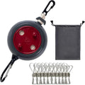 Intrekbare waslijn voor camping, outdoor, reizen, 10 m, met 10 winddichte wasknijpers