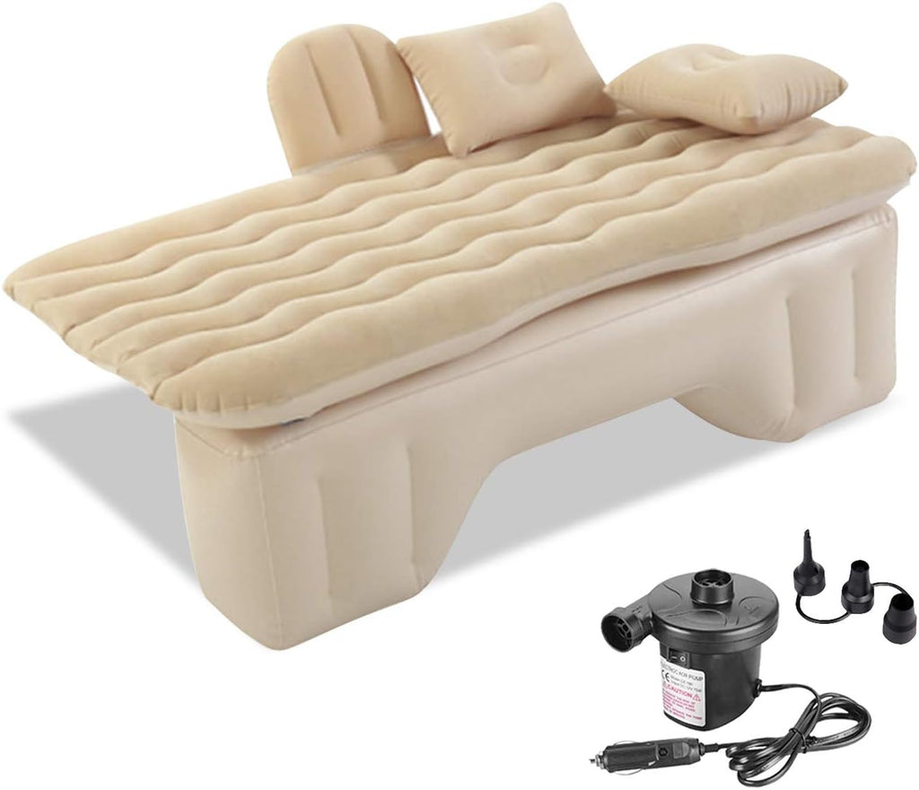Ergocar Opblaasbaar luchtbed voor auto, reizen, camping, waterdicht, lekvrij, voor kamperen, wandelen, zwembad, strand, reizen (zwart)
