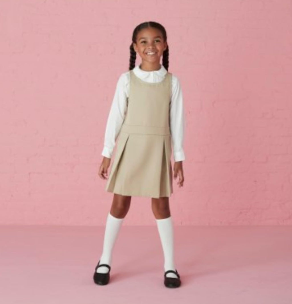 French Toast Claudine kraag geweven blouse met lange mouwen voor meisjes, wit, 12