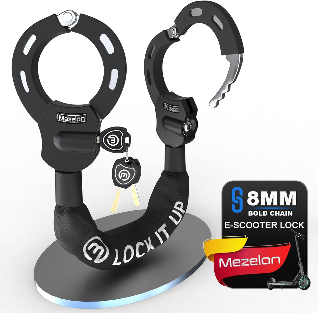 Antivol Trotinette Electrique | Antivol Velo, Chaînes Antivol pour Vélo, Scooter, Motos, Vélo Electrique, Tondeuses et autres Equipements, Acier solide + Silicone