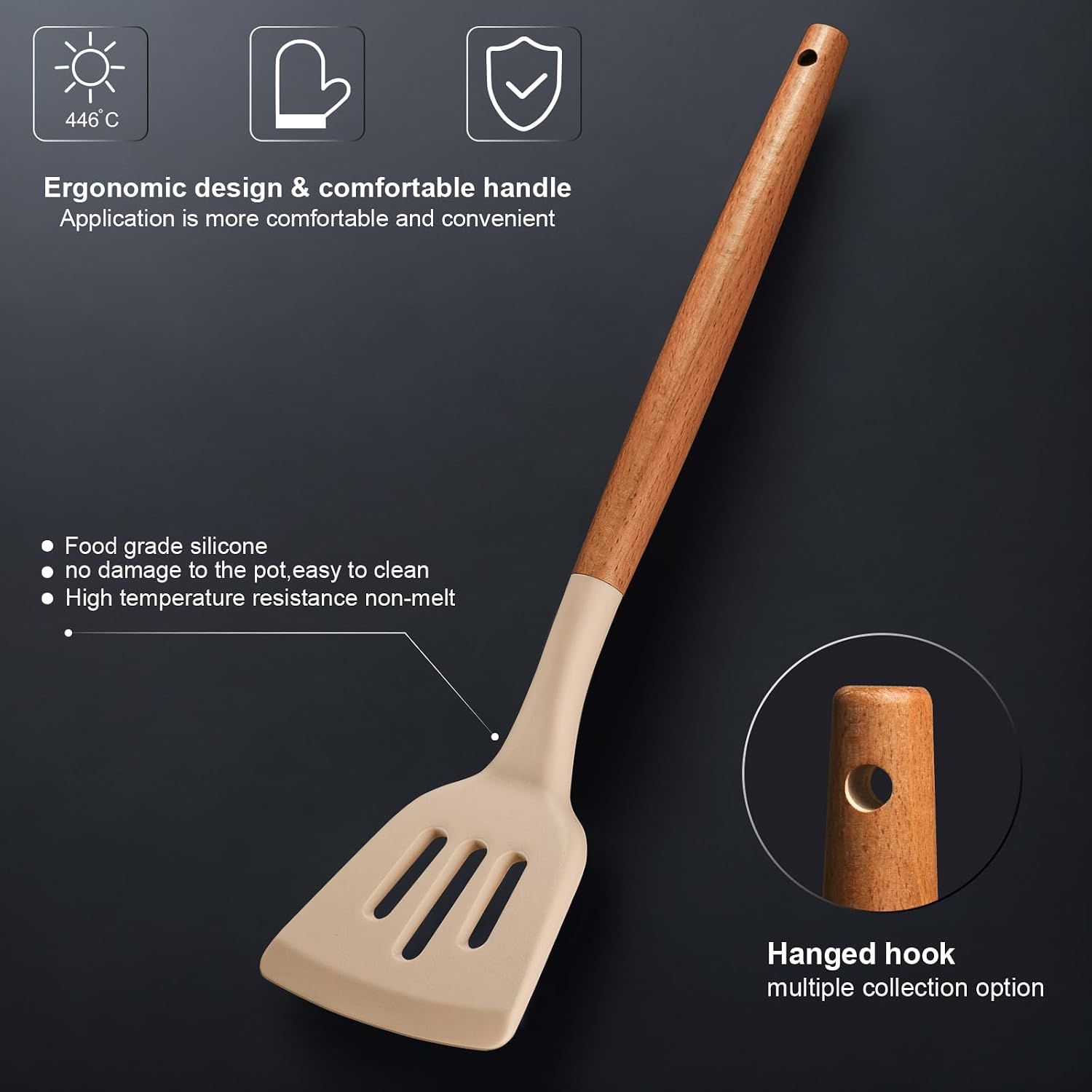 Set de Cuisine RAXCO 18 Pièces — 5 Couteaux Inox + 7 Spatules Silicone + Bloc