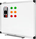 Amazon Basics Magnetisch droog uitwisbaar whiteboard met penhouder en aluminium stangen, wit, 60 x 45 cm