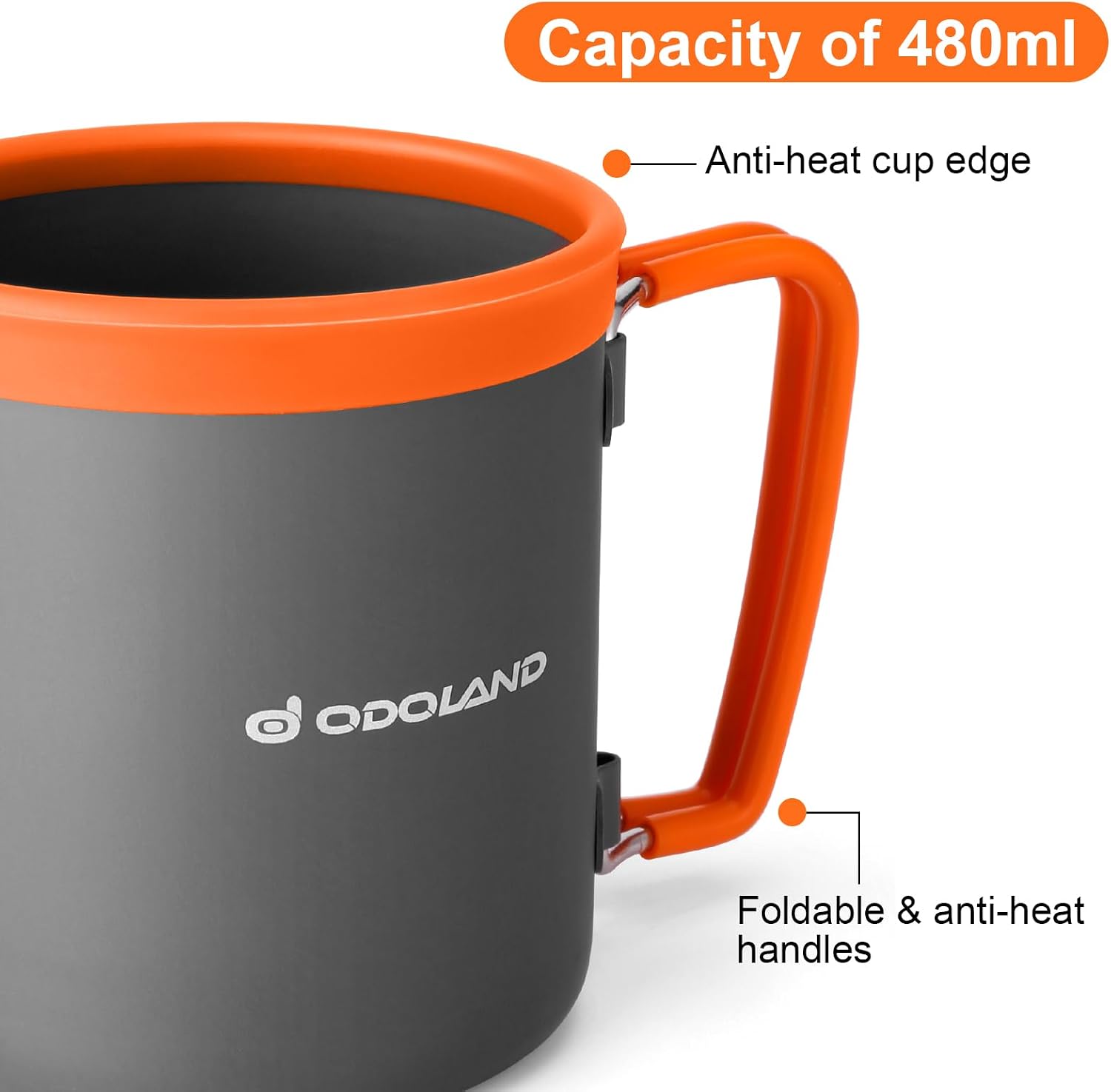 Odoland Opgewaardeerd campingkookgerei - Aluminium buitenkookgerei met brander en mok - Opvouwbaar bestek - Mini campingkooktoestel voor buiten picknick