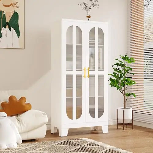 Armoire de Cuisine Noire 155 cm – Portes Acrylique & Étagères Réglables en Acier
