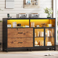 59" File Cabinet, 2 Drawers Filing Cabinets for Home Office fit Legal/Letter/A4 File, File Cabinet with Lock , Customized