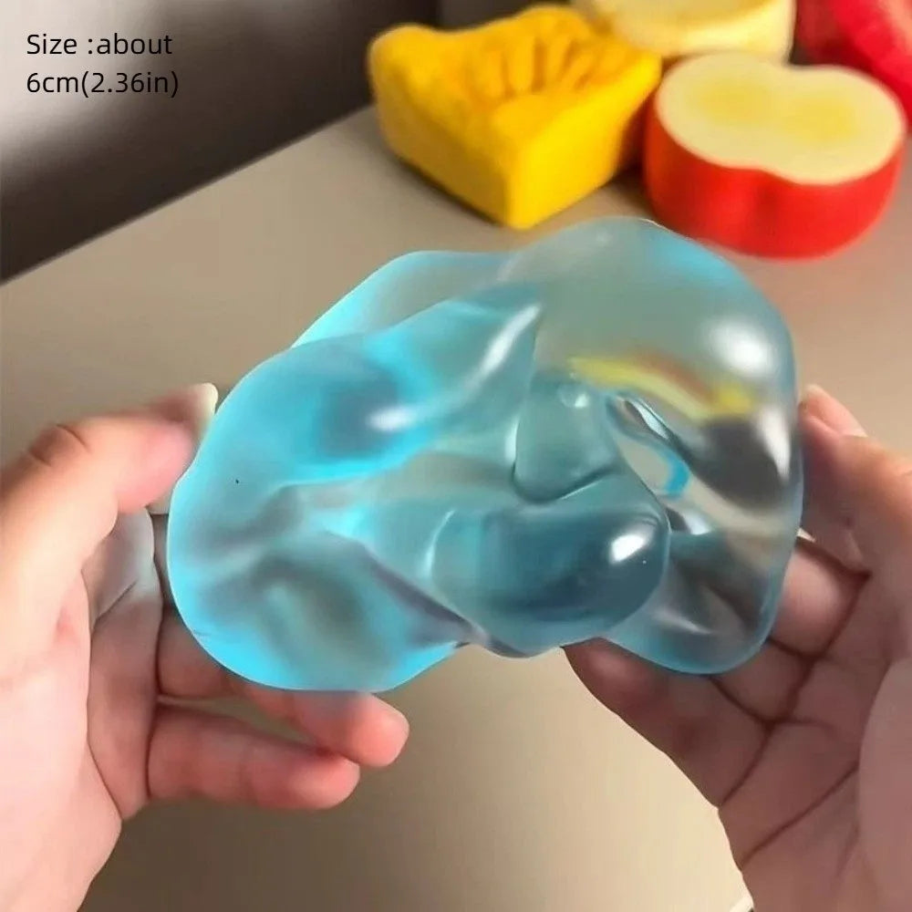 Blue Transparent Squishy Slow Resilience Stress Relief Anti Stress Sensory Fidgets Soft Material Simulate Sensory