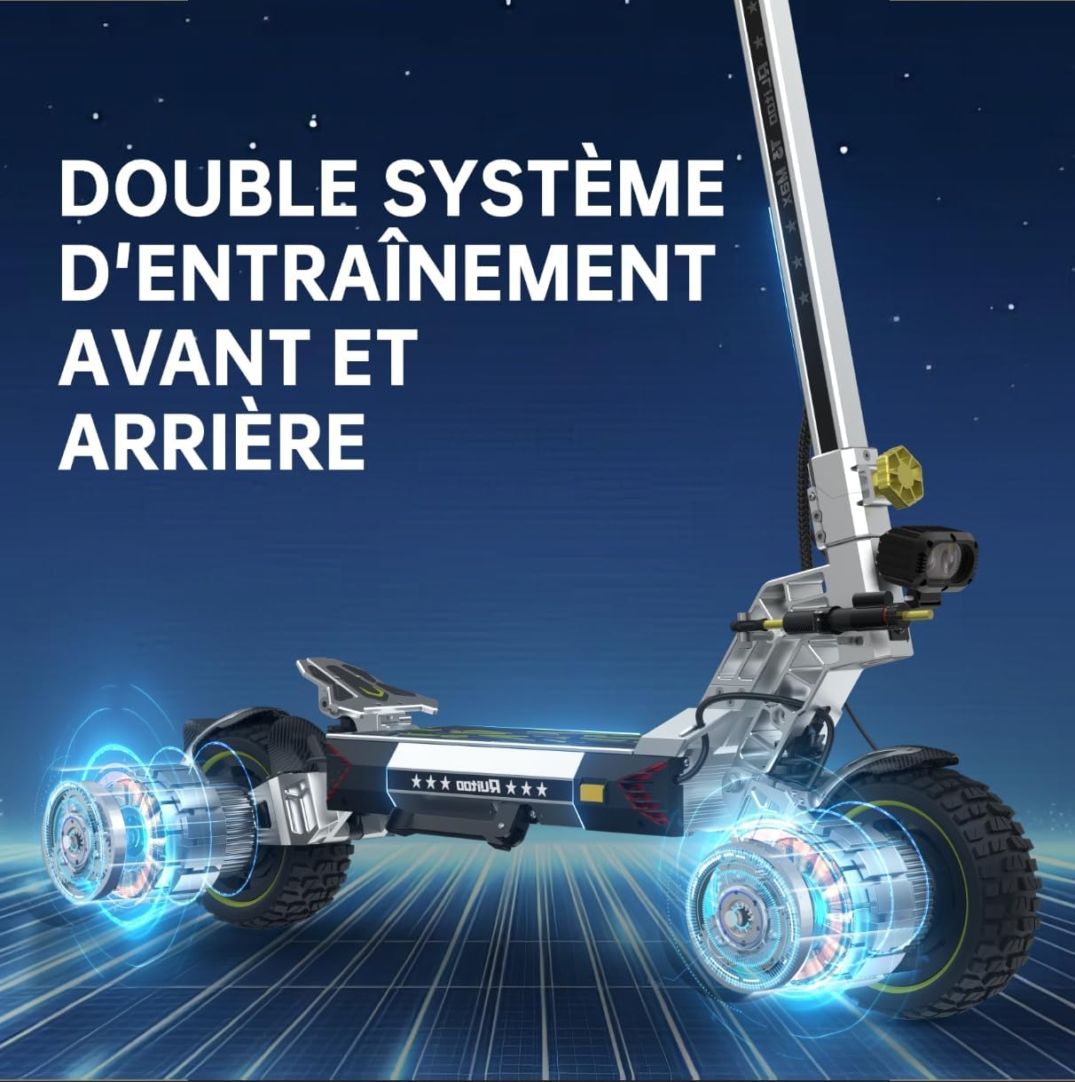 Elektrische step, RT6/T2 Max/ M5 Pro/T2 Master/T3 Max, motor 800 W/1000 W/1200 W/2400 W/3000 W, bereik 55/65/75/85 km, all-terrain banden, 3 snelheidsmodi, intelligent display