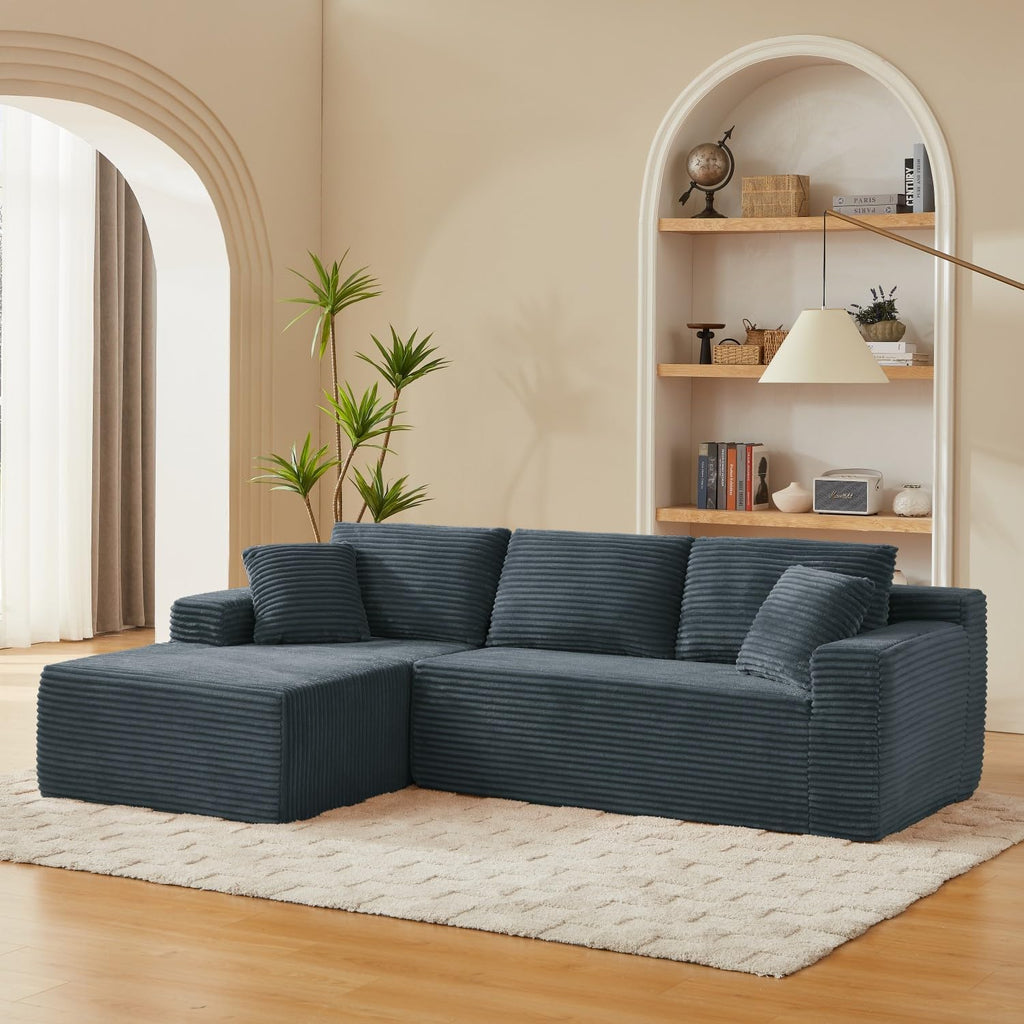 Canapé d'Angle Modulable 3 Places – Mémoire de Forme, Housse Lavable, Sans Montage | Blanc