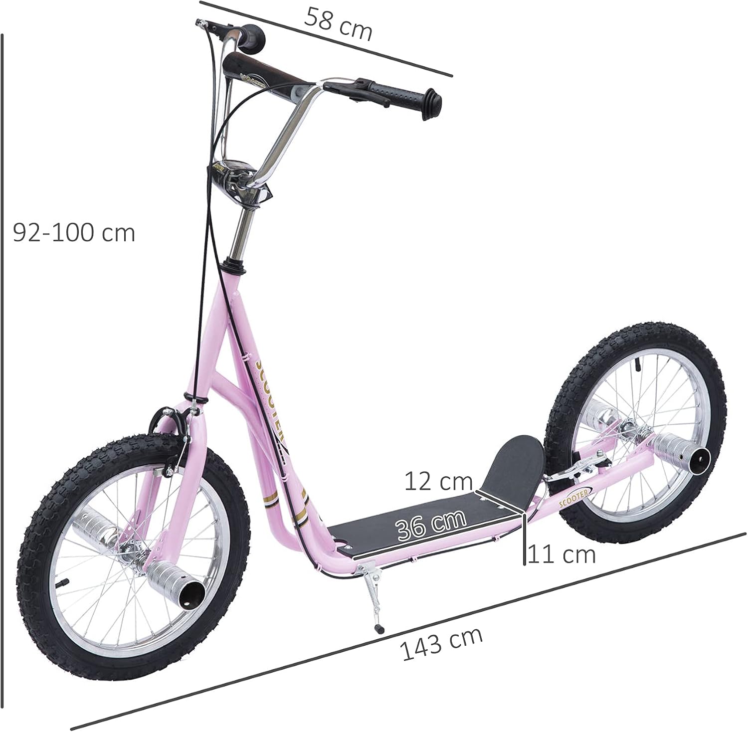 HOMCOM Step, grote luchtwielen, diameter 41 cm, met pegs