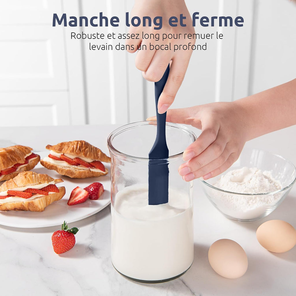 Spatule Silicone U-Taste – Embout Cuillère, Cœur Acier Inox, Résistante 315°C, 24,5 cm, Noir