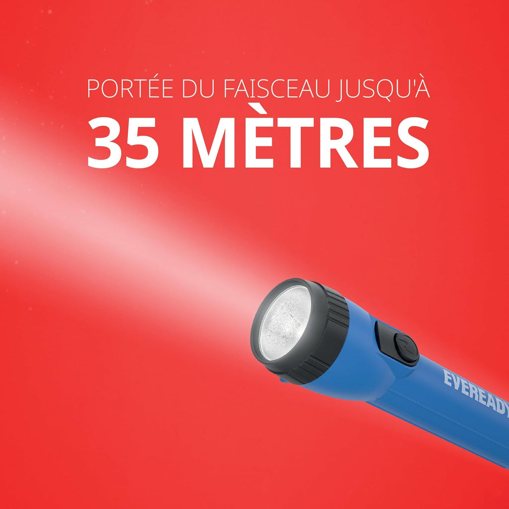Energizer Eveready Led-zaklamp, 2 stuks, blauw en geel, krachtige zaklamp, lange batterijduur, batterijen inbegrepen, ideaal voor kamperen, wandelen, trailrunning, noodgevallen