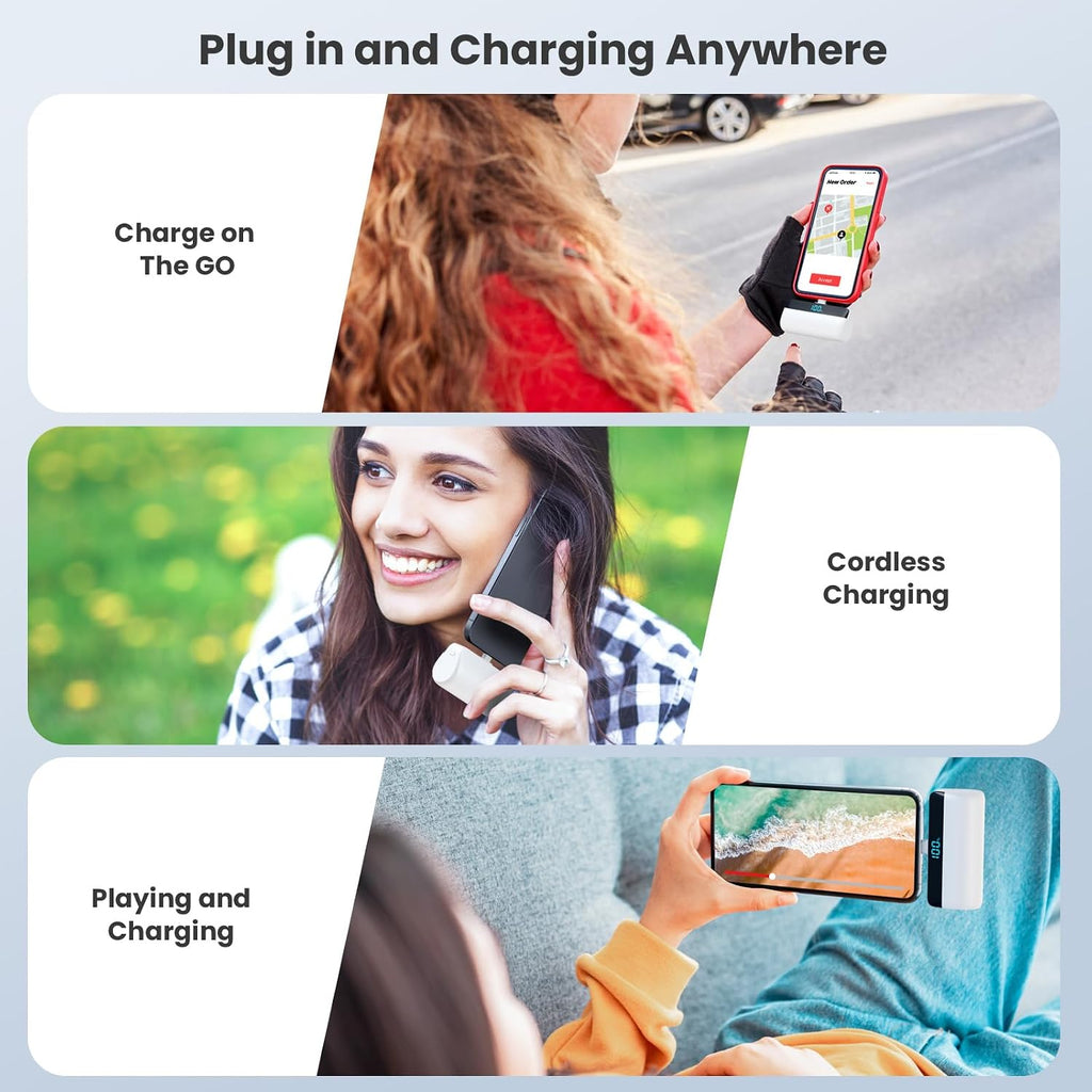 Feob Mini powerbank 5200 mAh voor iPhone 17/16 serie, PD 3A, snel opladen, USB C, powerbank met lcd-display, compatibel met iPhone 17/16/15 Plus Pro Max, Samsung S25/S24, telefoons