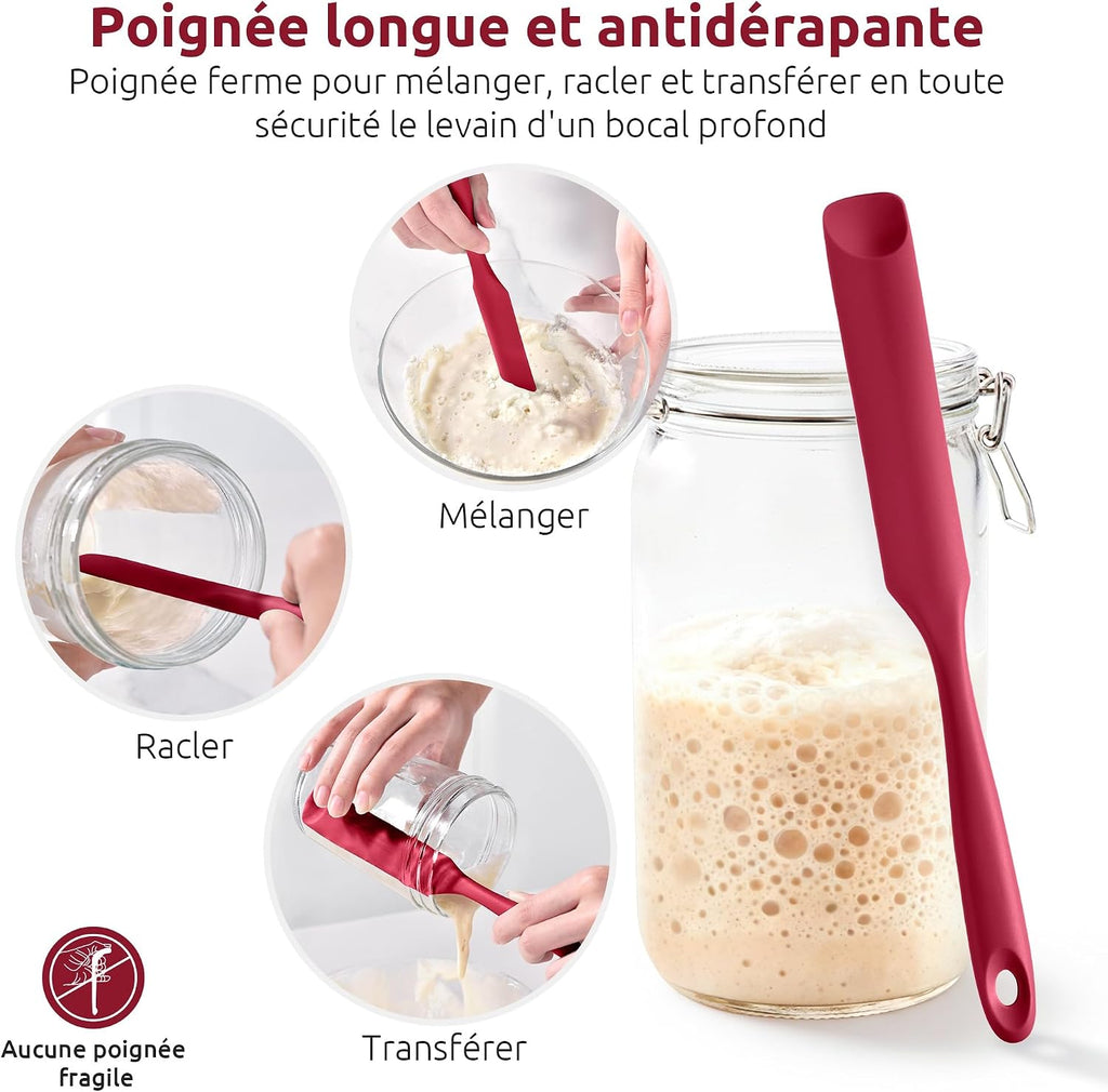 Spatule Silicone U-Taste – Embout Cuillère, Cœur Acier Inox, Résistante 315°C, 24,5 cm, Noir
