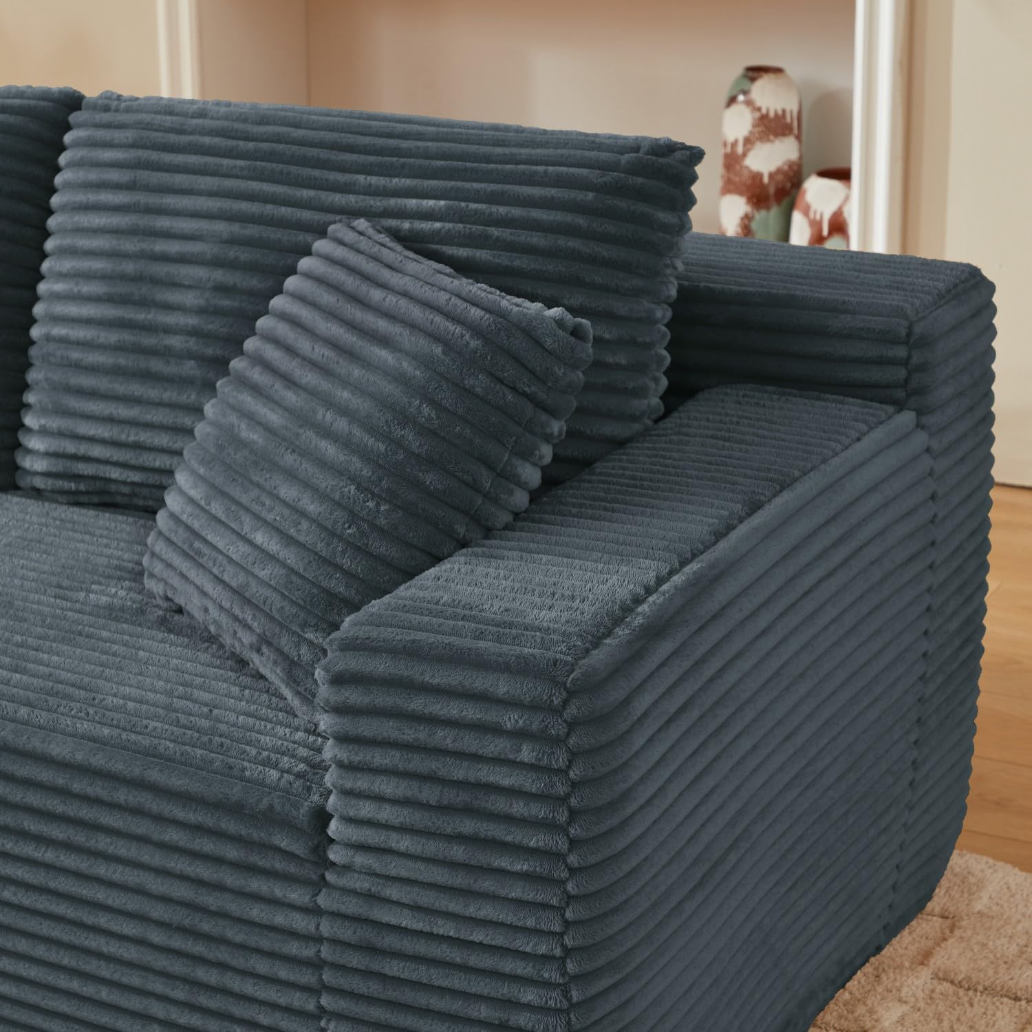 Canapé d'Angle Modulable 3 Places – Mémoire de Forme, Housse Lavable, Sans Montage | Blanc