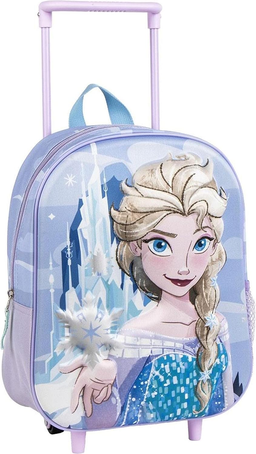 Originele Disney Frozen Elsa, Anna en Olaf rugzak met design en winterfiguren, grote Frozen rugzak voor kleuterschool, basisschool en meisjes, licht en duurzaam