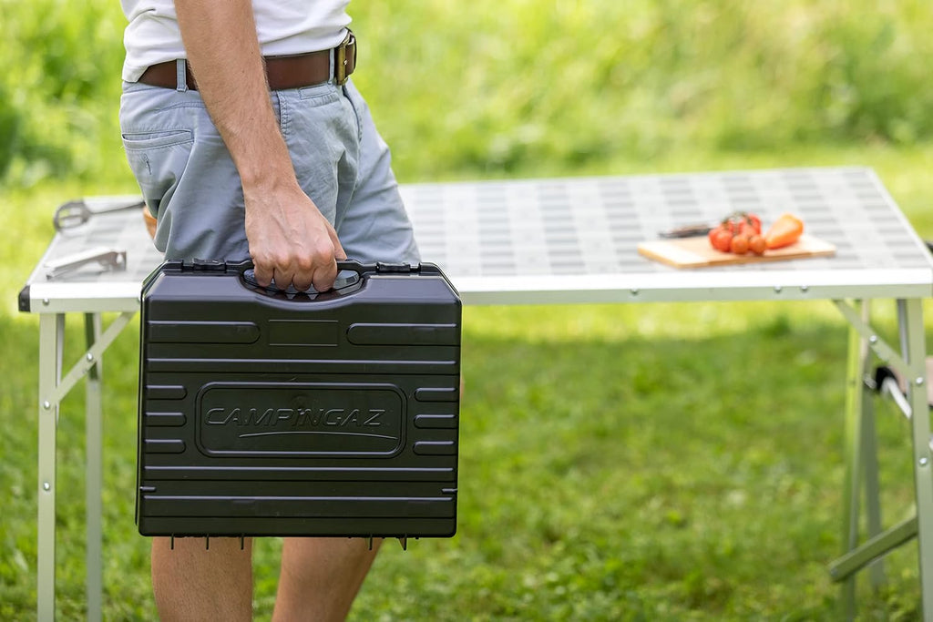 Campingaz Camp'Bistro DLX Stopgaz Gaskooktoestel 1 vuur, 2200 W, gasbrander voor buiten, met gasuitschakelfunctie en oververhittingsbeveiliging, transportkoffer