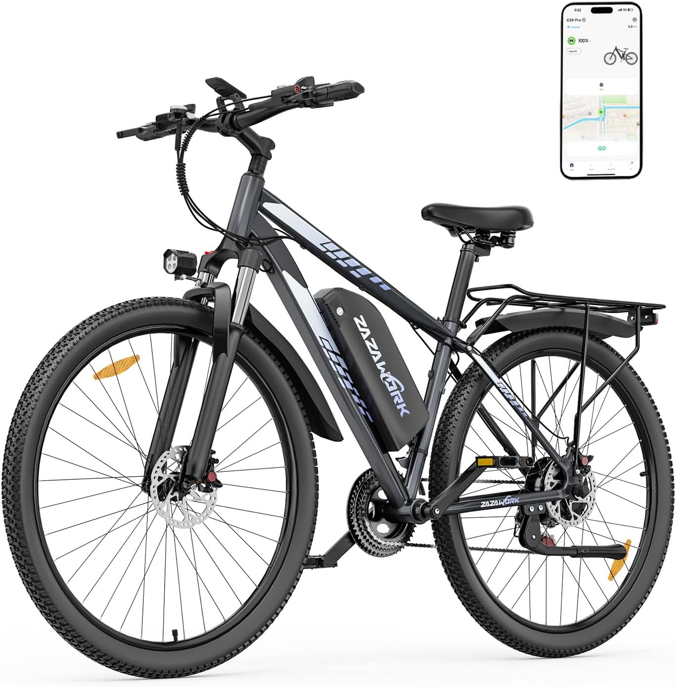 Elektrische fiets voor volwassenen, 29 inch, 750 W, 48 V, 20 Ah, bereik 120 km, hydraulische remmen, 21 versnellingen, vergrendelbare vering, led-display, app, mountainbike, voor stad en