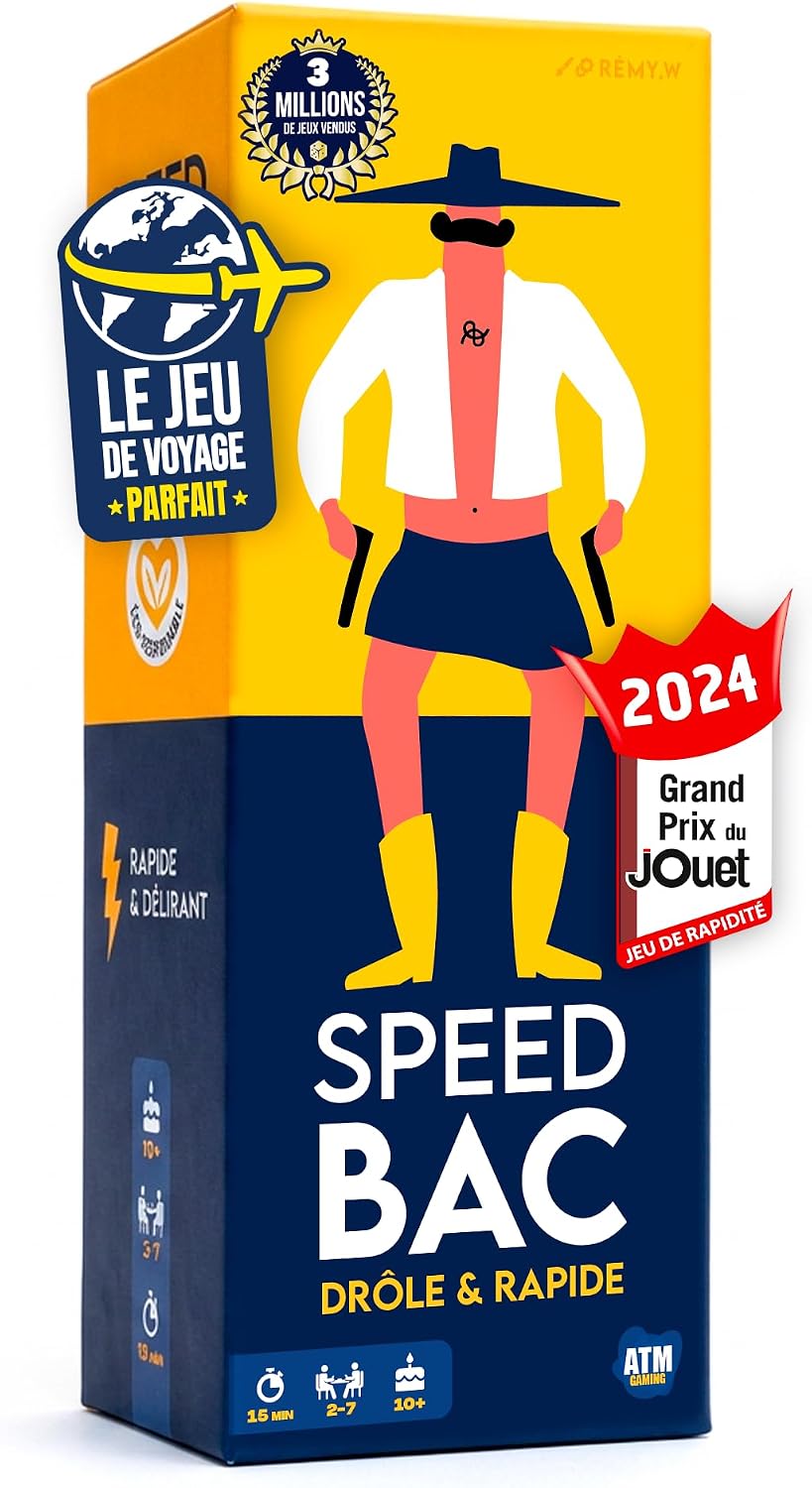 ATM Gaming Speedbac Kids – Children's Board Game – Perfect for Setting the Mood in the Family – 2 to 7 Players – Grand Prix du Jouet 2024 – Ages 7 and Above