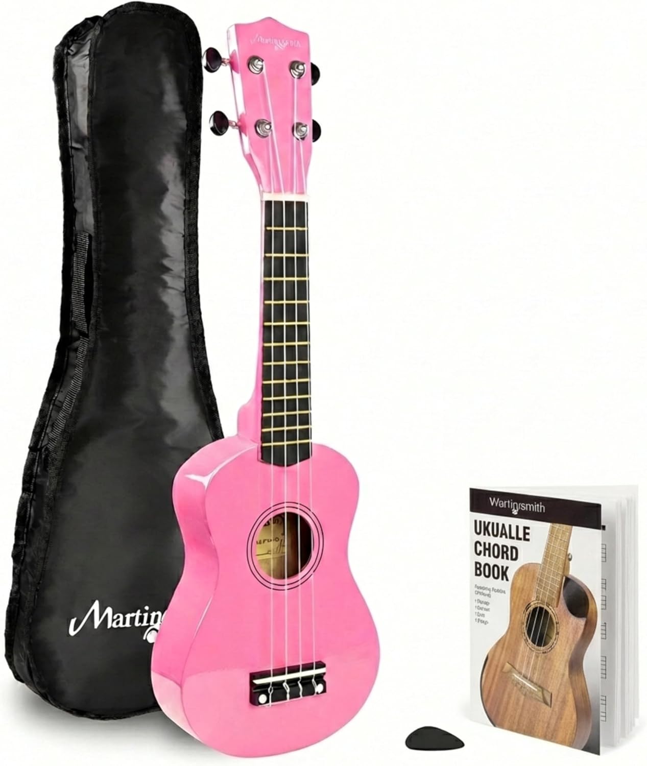 Martin Smith UK-212-PNK-A Ukelele Met Ukelele Tas Roze Design