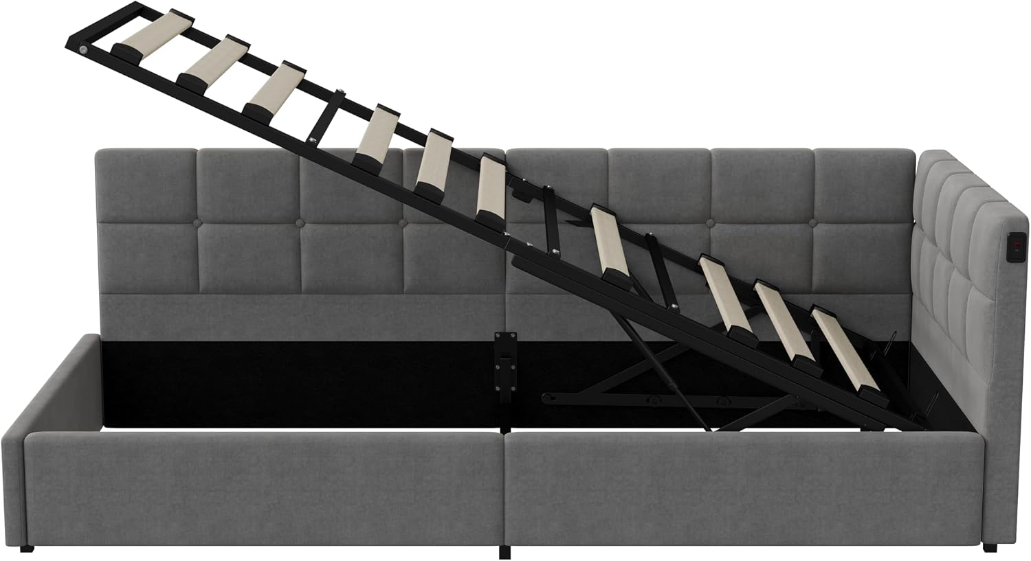 Canapé-Lit Convertible LKPOMI 2 Places — Velours Beige, Lit 180x200 cm