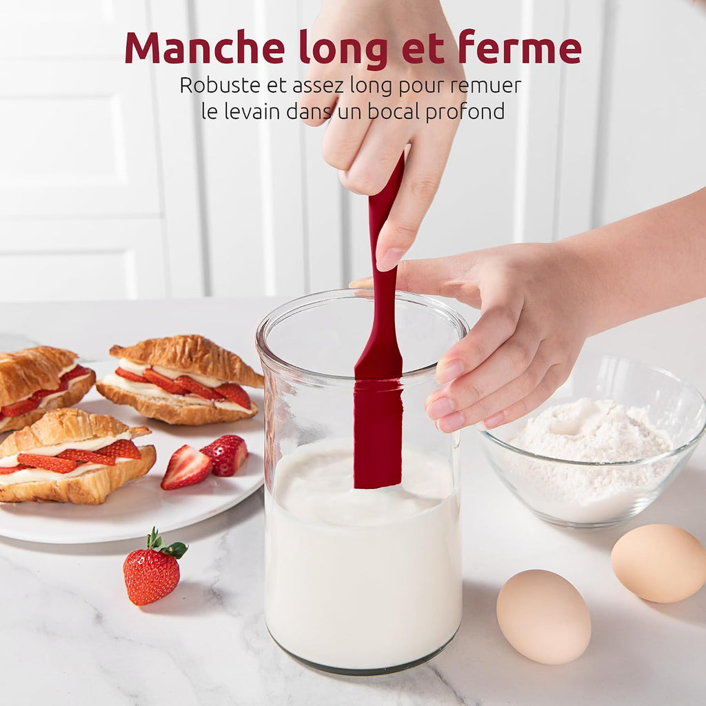 Spatule Silicone U-Taste – Embout Cuillère, Cœur Acier Inox, Résistante 315°C, 24,5 cm, Noir