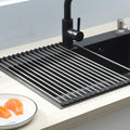 Égouttoir à Vaisselle Pliable ViWaVee – Inox, Sur Évier, 43 x 35 cm, Noir