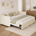 Canapé-Lit Convertible LKPOMI 2 Places — Velours Beige, Lit 180x200 cm