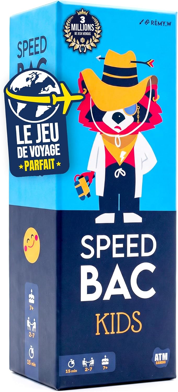 ATM Gaming Speedbac Kids – Children's Board Game – Perfect for Setting the Mood in the Family – 2 to 7 Players – Grand Prix du Jouet 2024 – Ages 7 and Above