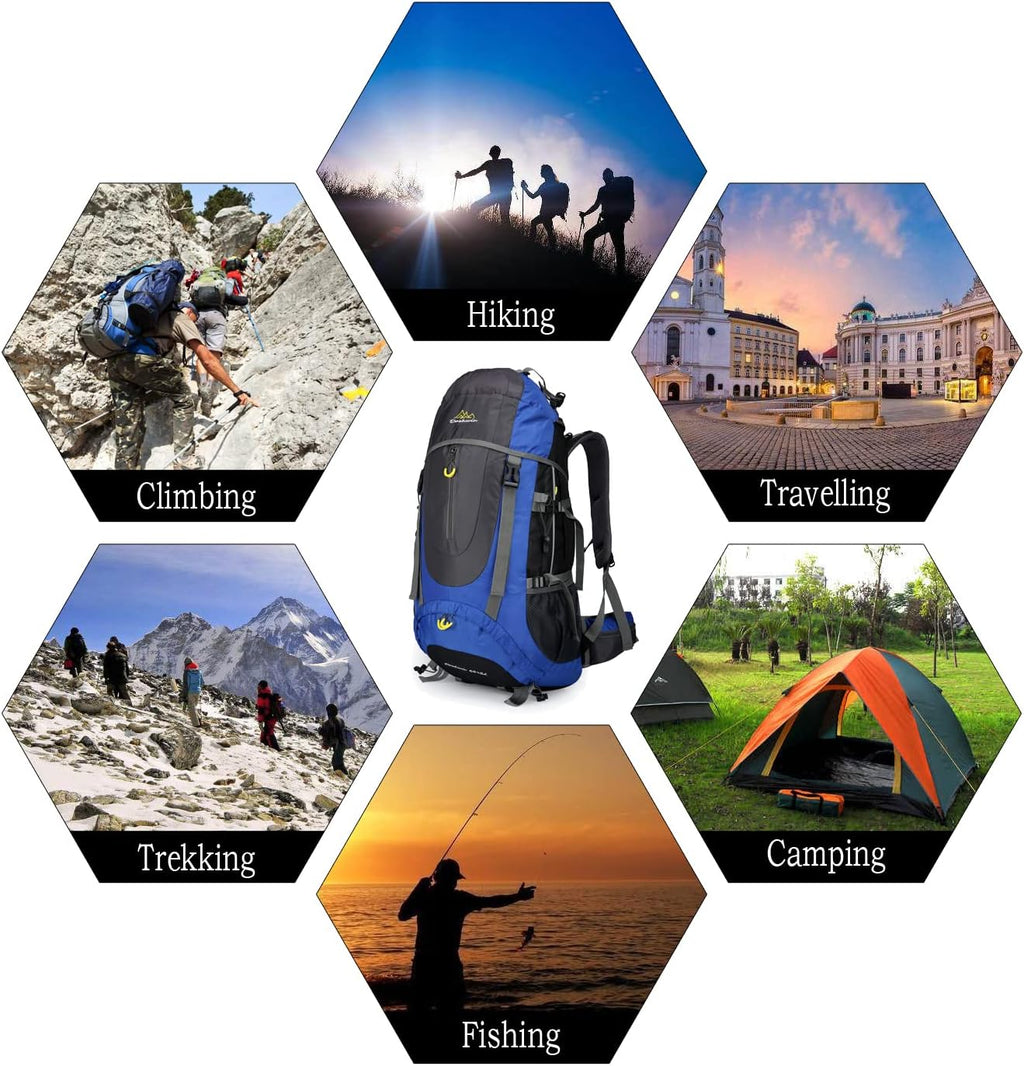 70 l rugzak, trekking, kamperen, reizen, wandelen, groot, voor heren en dames