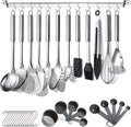 Set 38 Pièces Ustensiles de Cuisine Berglander – Inox, Support & Crochets Inclus, Lave-Vaisselle