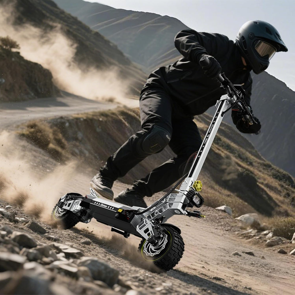 Elektrische step, RT6/T2 Max/ M5 Pro/T2 Master/T3 Max, motor 800 W/1000 W/1200 W/2400 W/3000 W, bereik 55/65/75/85 km, all-terrain banden, 3 snelheidsmodi, intelligent display